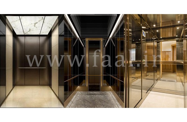 کابین آسانسور استیل گندمی 1405 (ویژگیها و مزایا) ضدخش و لوکس کابین آسانسور استیل گندمی 1405 (ویژگیها و مزایا) ضدخش و لوکس