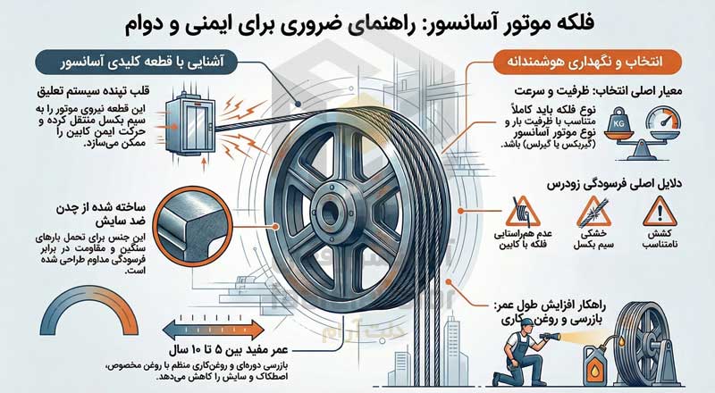 فلکه موتور آسانسور 1405 : خرید مستقیم و تضمینی